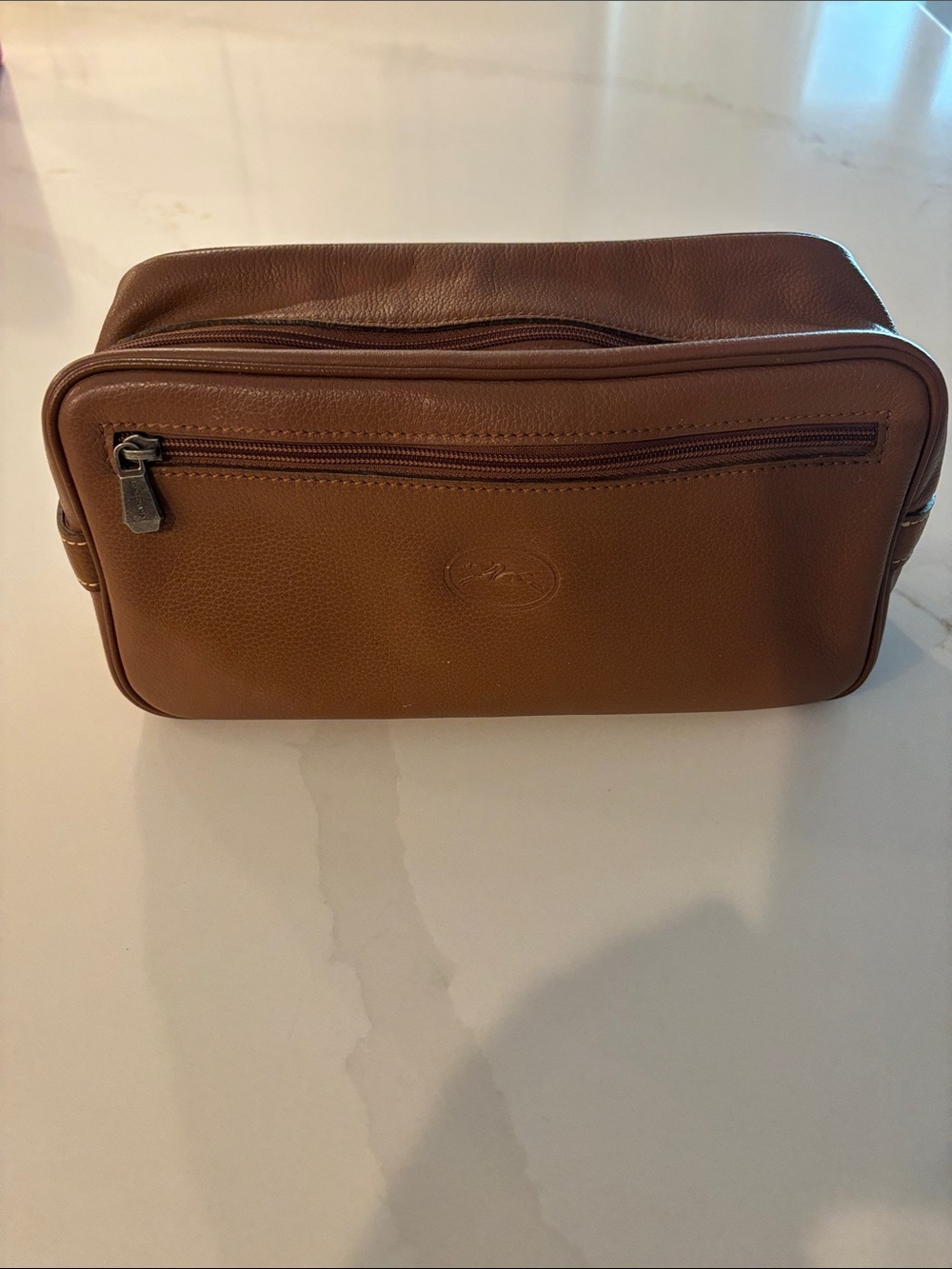 Longchamp leather mens Le Foulonne’ toiletry bag